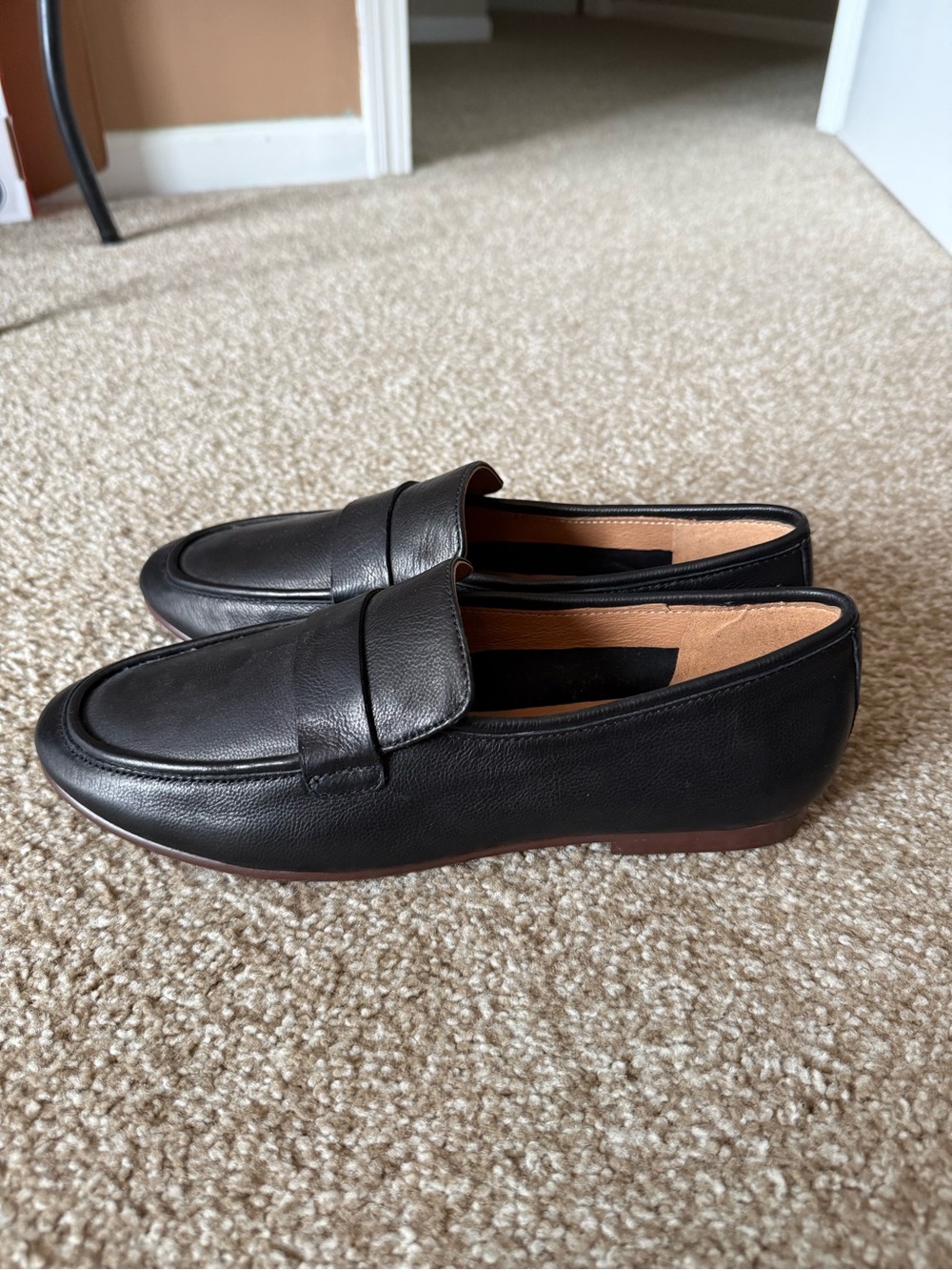 Madewell Black Leather Classic Penny Loafers